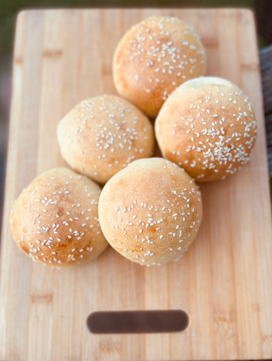Sourdough Hamburger Buns (4 buns)